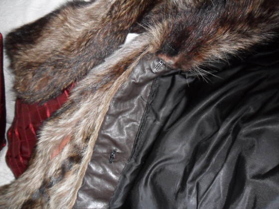vintage fur raccoon coat, leather